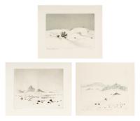 Three Works: Whirlwinds, Mojave Desert, Calif-, Desert Dunes and Drifting Sand - Amboy, Calif-