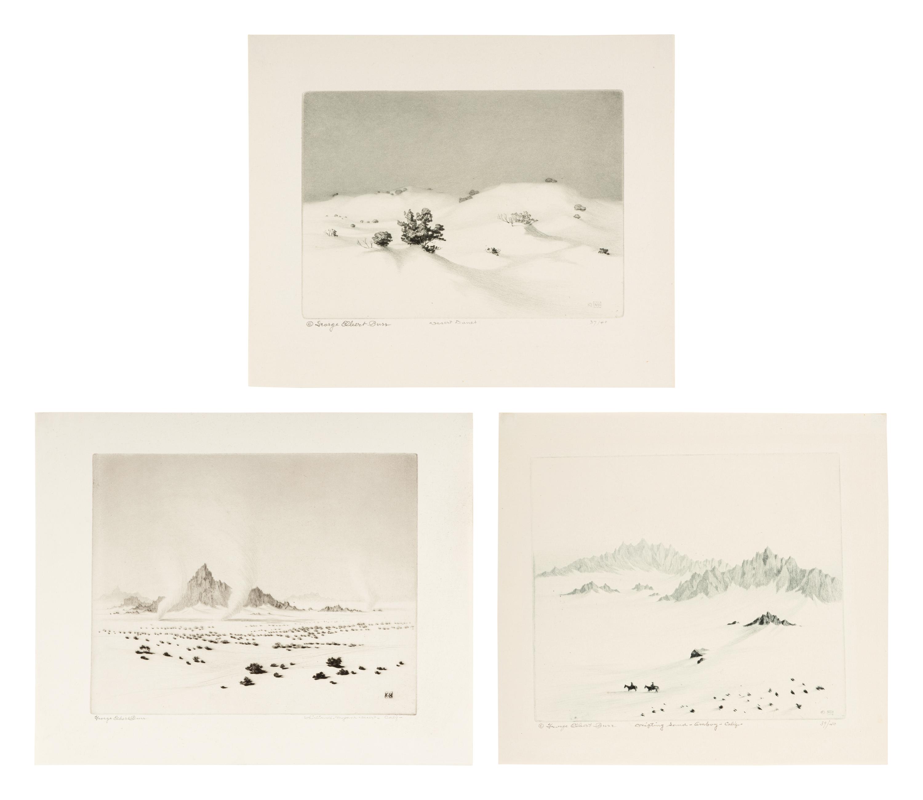 Three Works: Whirlwinds, Mojave Desert, Calif-, Desert Dunes and Drifting Sand - Amboy, Calif-