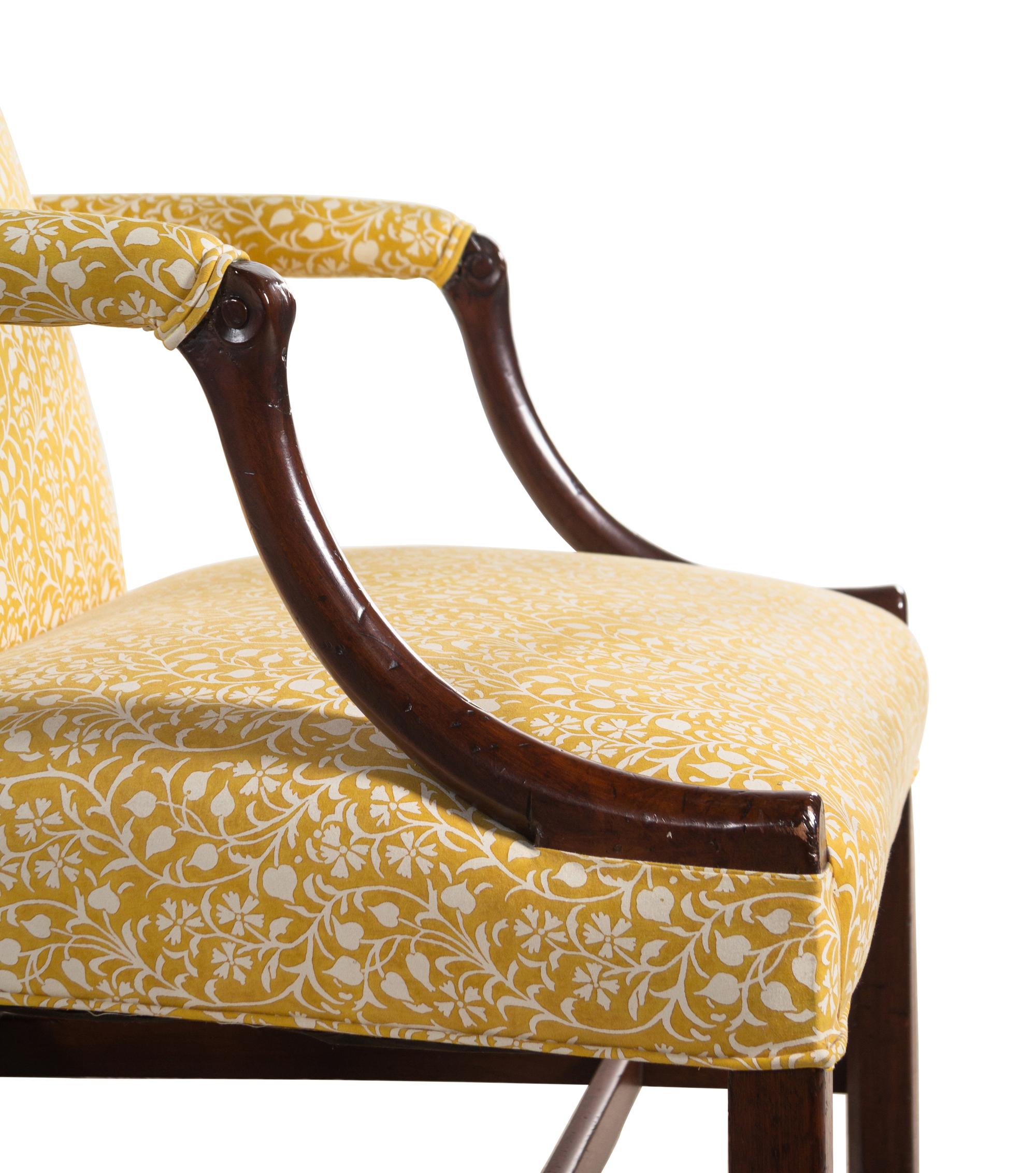A George III Mahogany Library Chair