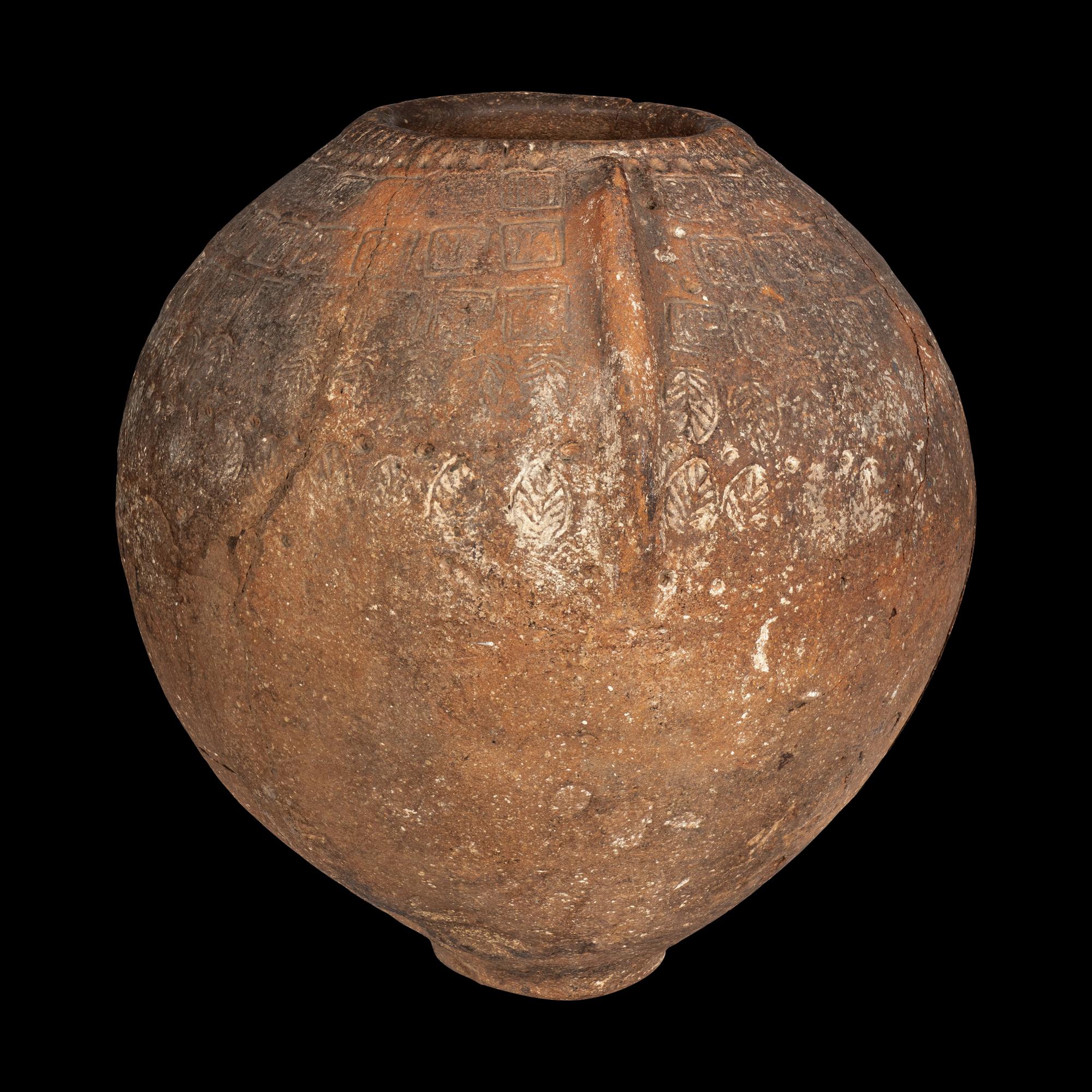 An Etruscan Terracotta Impressed Storage Vessel