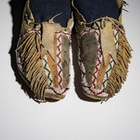 Southern Cheyenne Beaded Buffalo Hide Moccasins