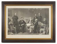 [Lincoln, Abraham] The First Reading of the Emancipation Proclamation Before the Cabinet. From the original picture painted at the White House in 1864