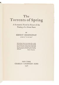 HEMINGWAY, Ernest (1899-1961). The Torrents of Spring. New York: Scribner's, 1926.