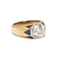 DIAMOND AND SAPPHIRE RING