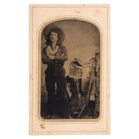 Ca Late 1870s Tintype of a Wild West Show Performer