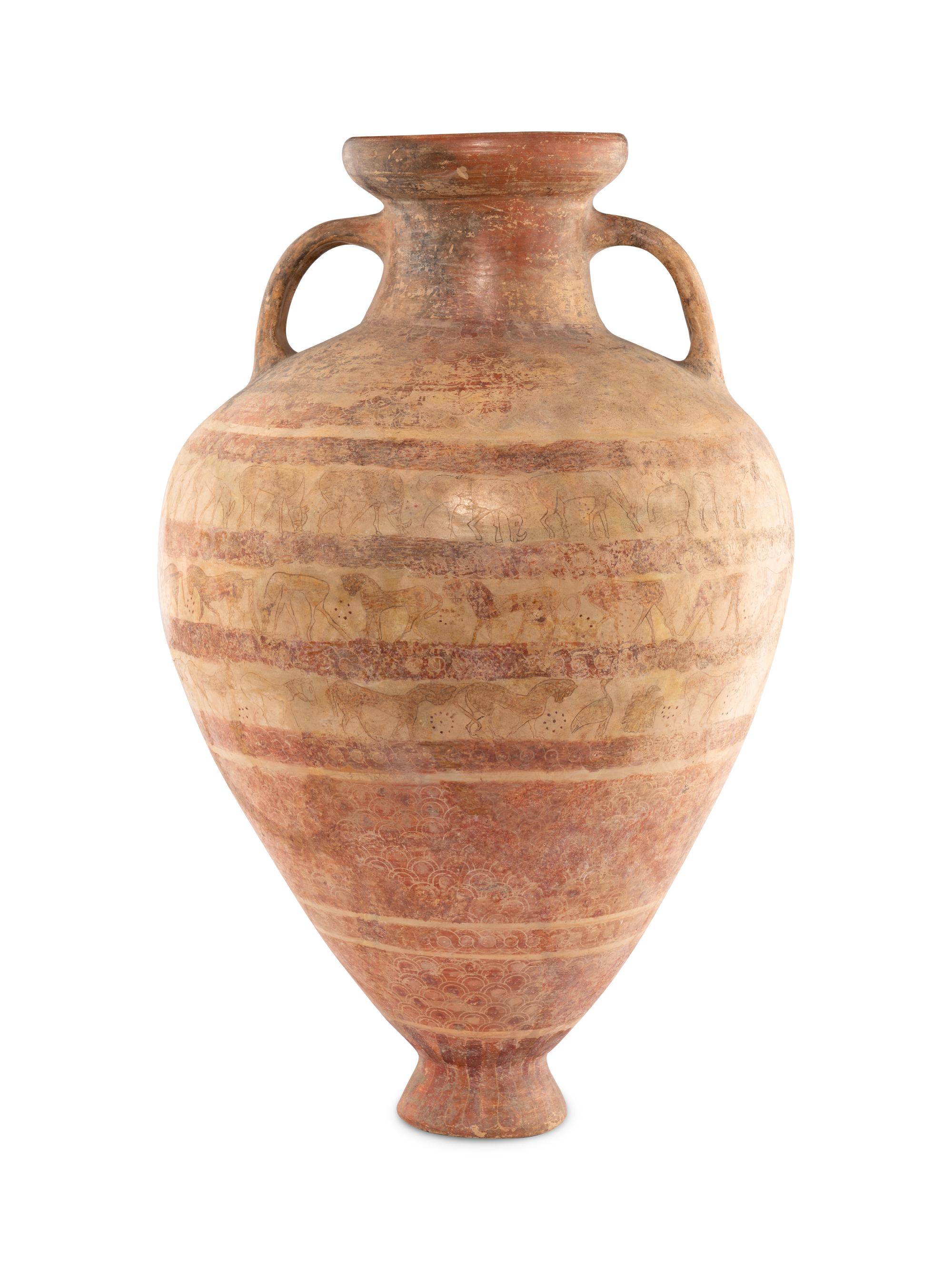 A Large Italo-Corinthian Scaled Neck Amphora