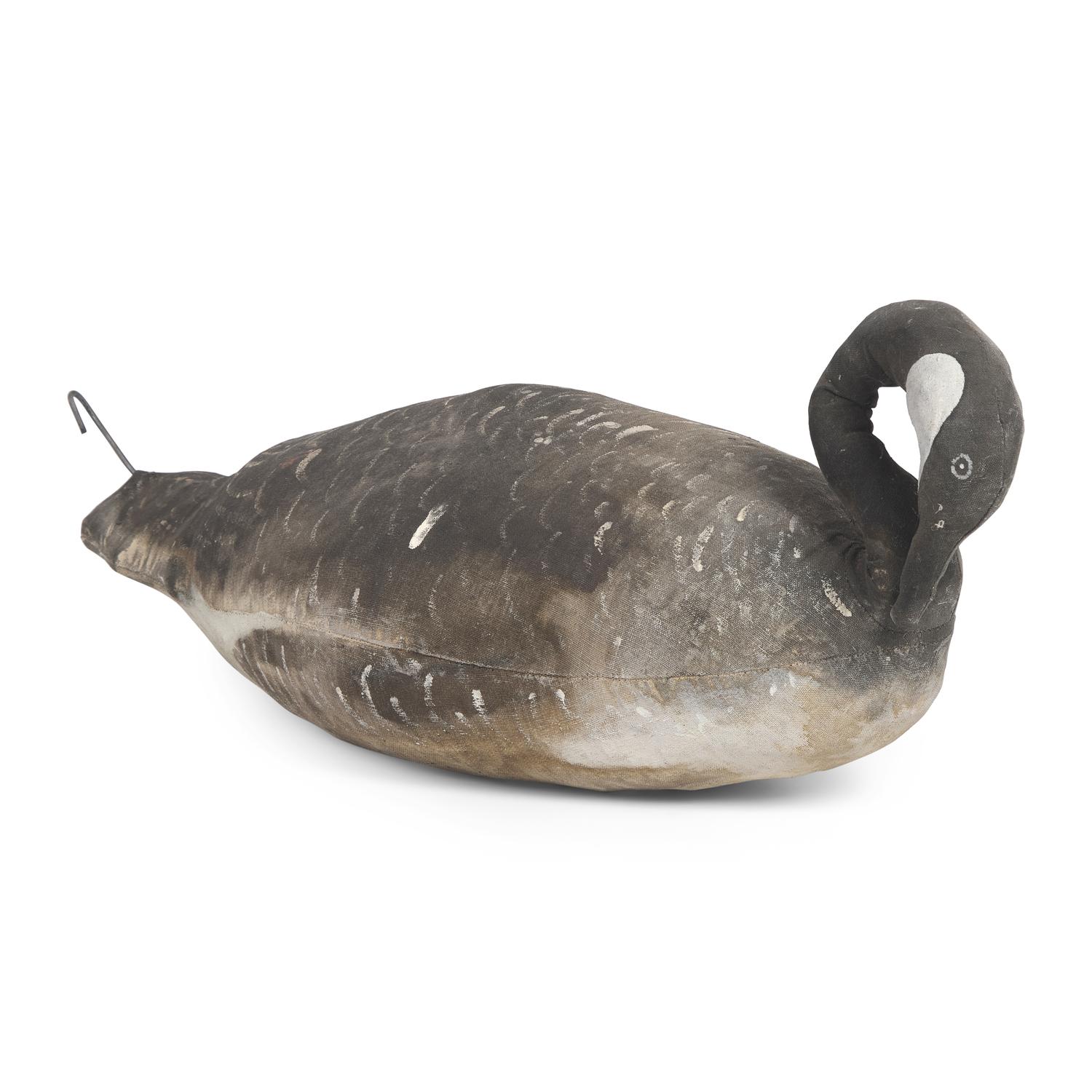 A Painted and Stuffed Canvas Canada Goose Decoy