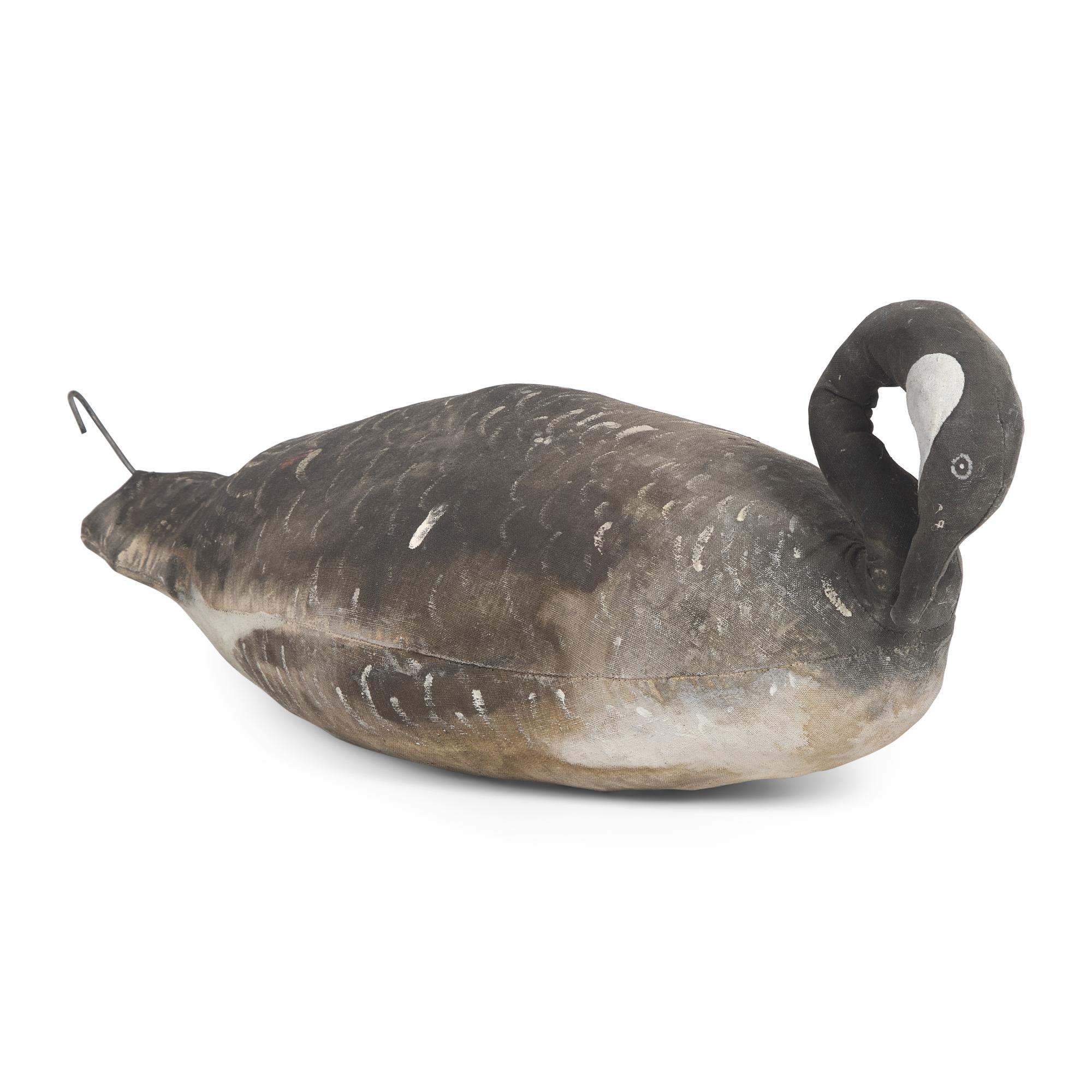 A Painted and Stuffed Canvas Canada Goose Decoy