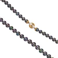 BICOLOR GOLD, DIAMOND AND BOULDER OPAL NECKLACE