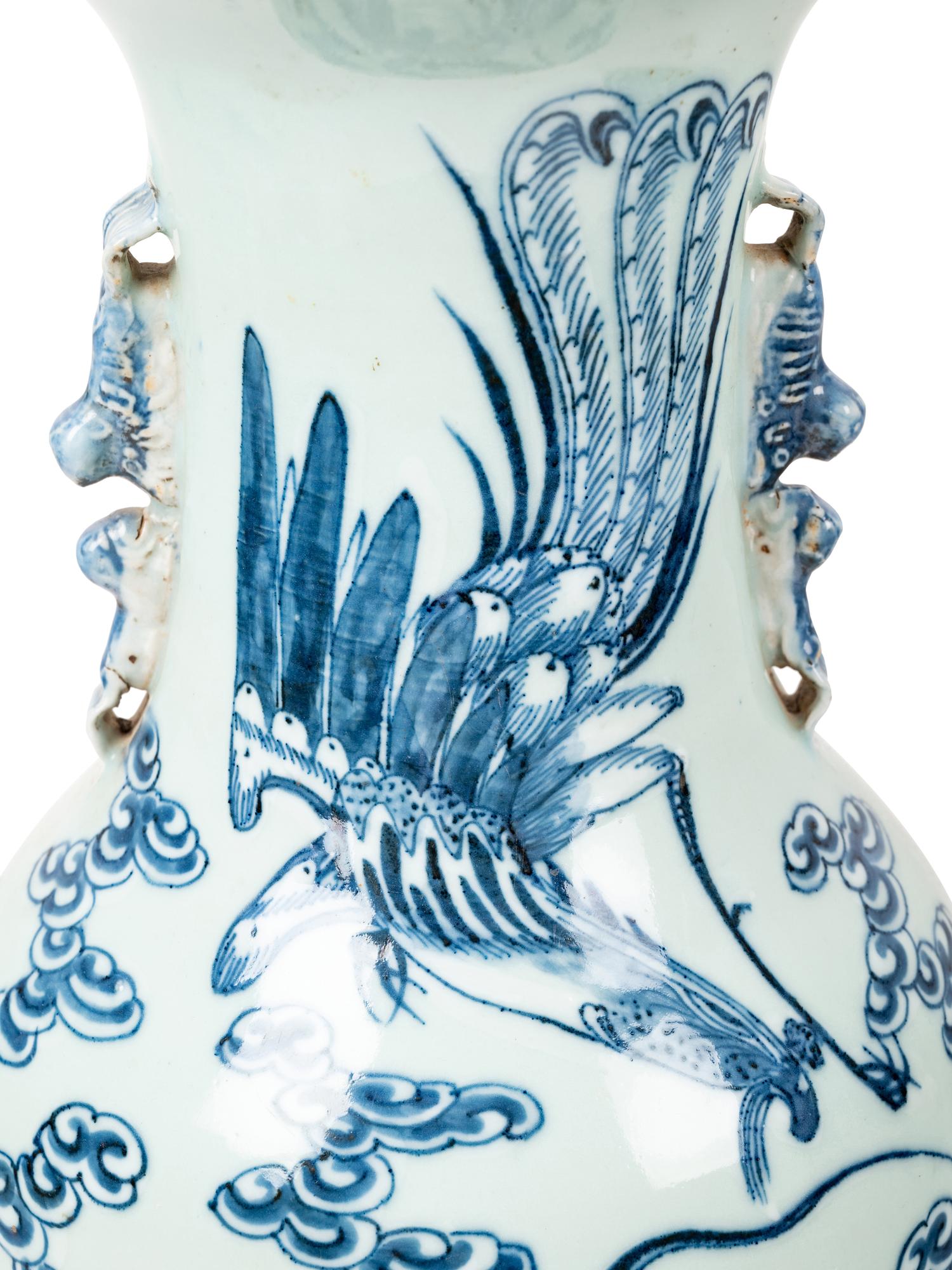 Two Chinese Blue and White Porcelain Baluster Vases