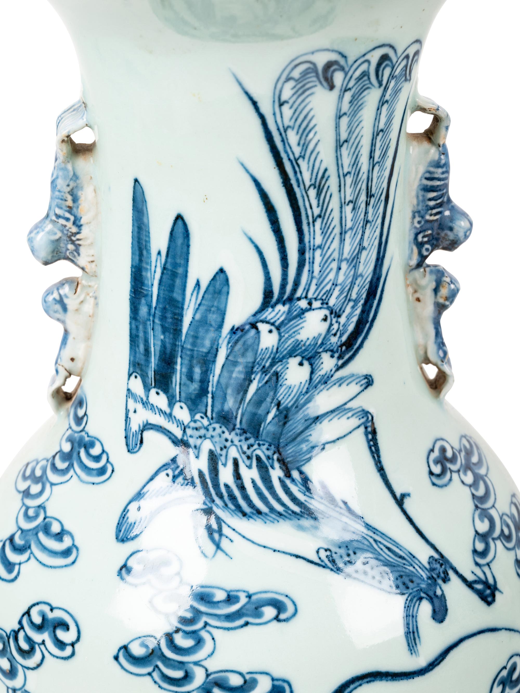 Two Chinese Blue and White Porcelain Baluster Vases