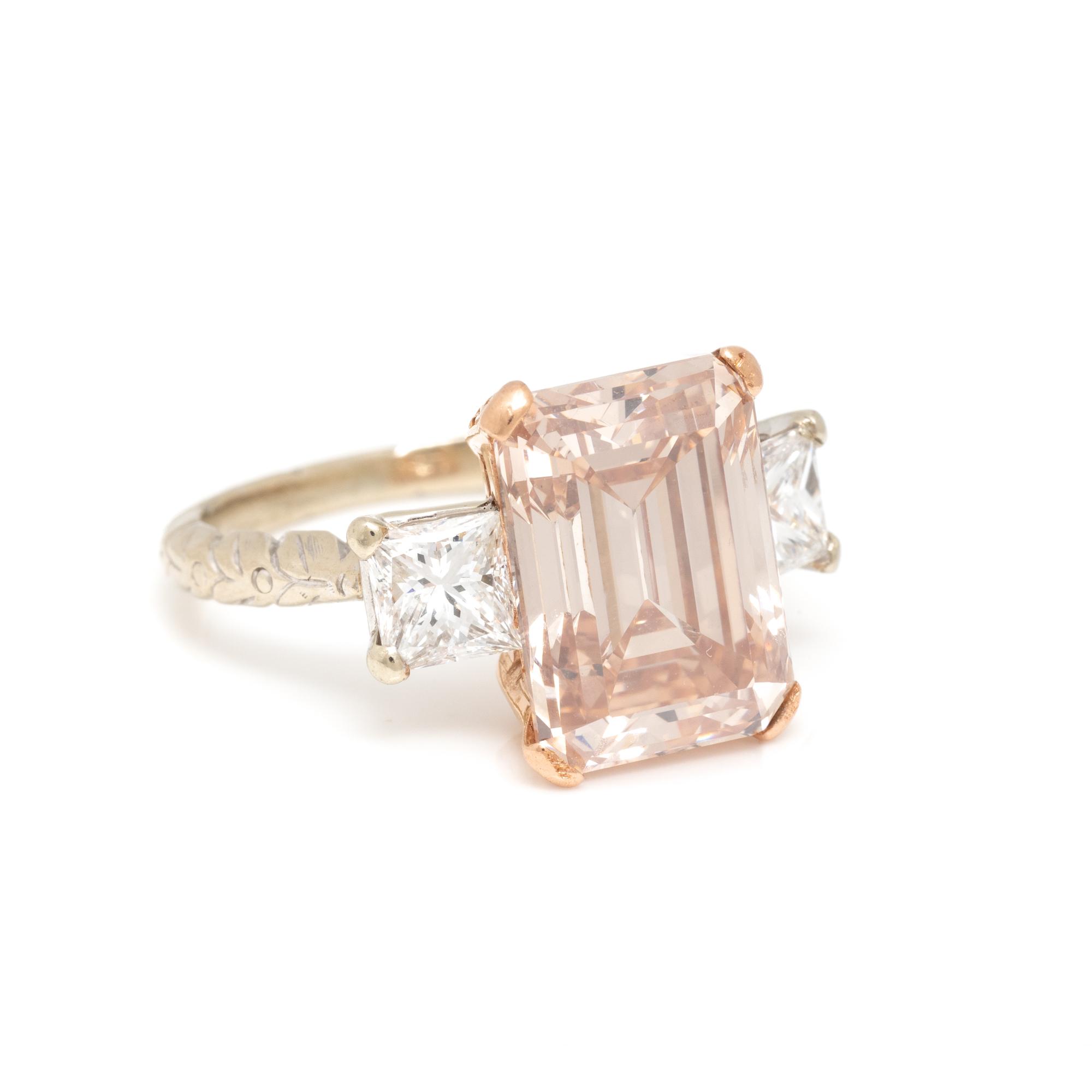 FANCY BROWNISH PINK DIAMOND RING