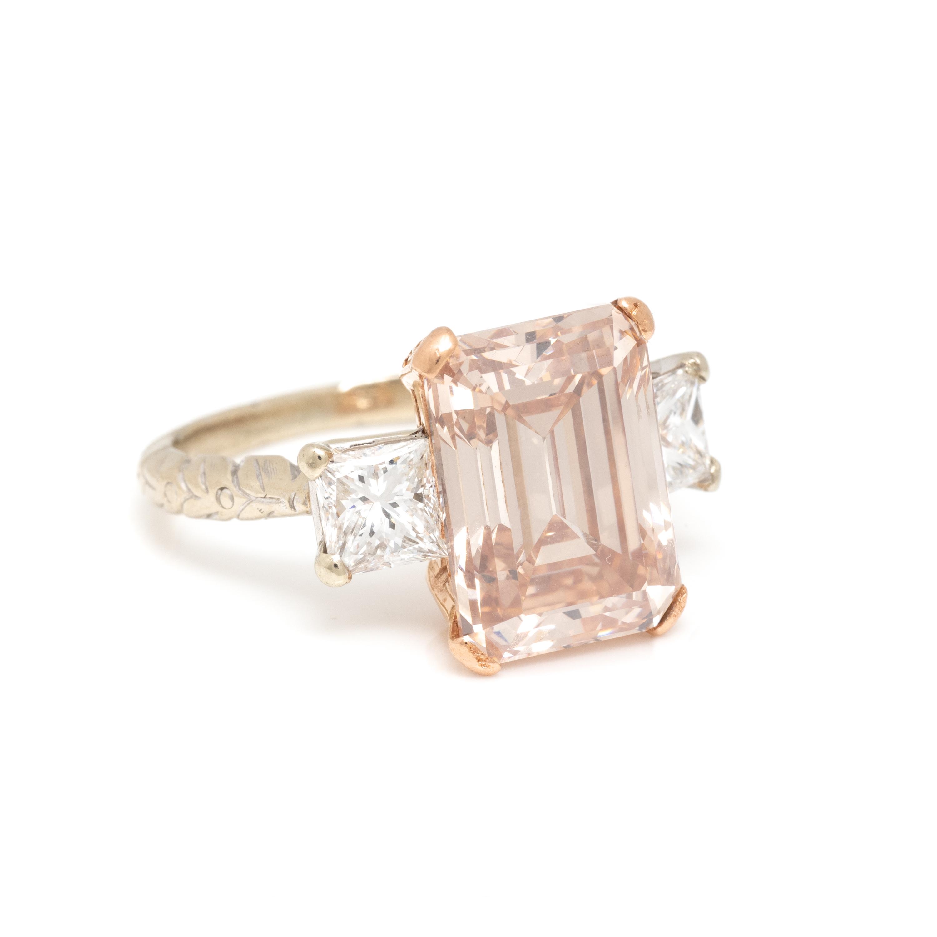 FANCY BROWNISH PINK DIAMOND RING