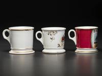 Three Machinist's Porcelain Occupational Shaving Mugs