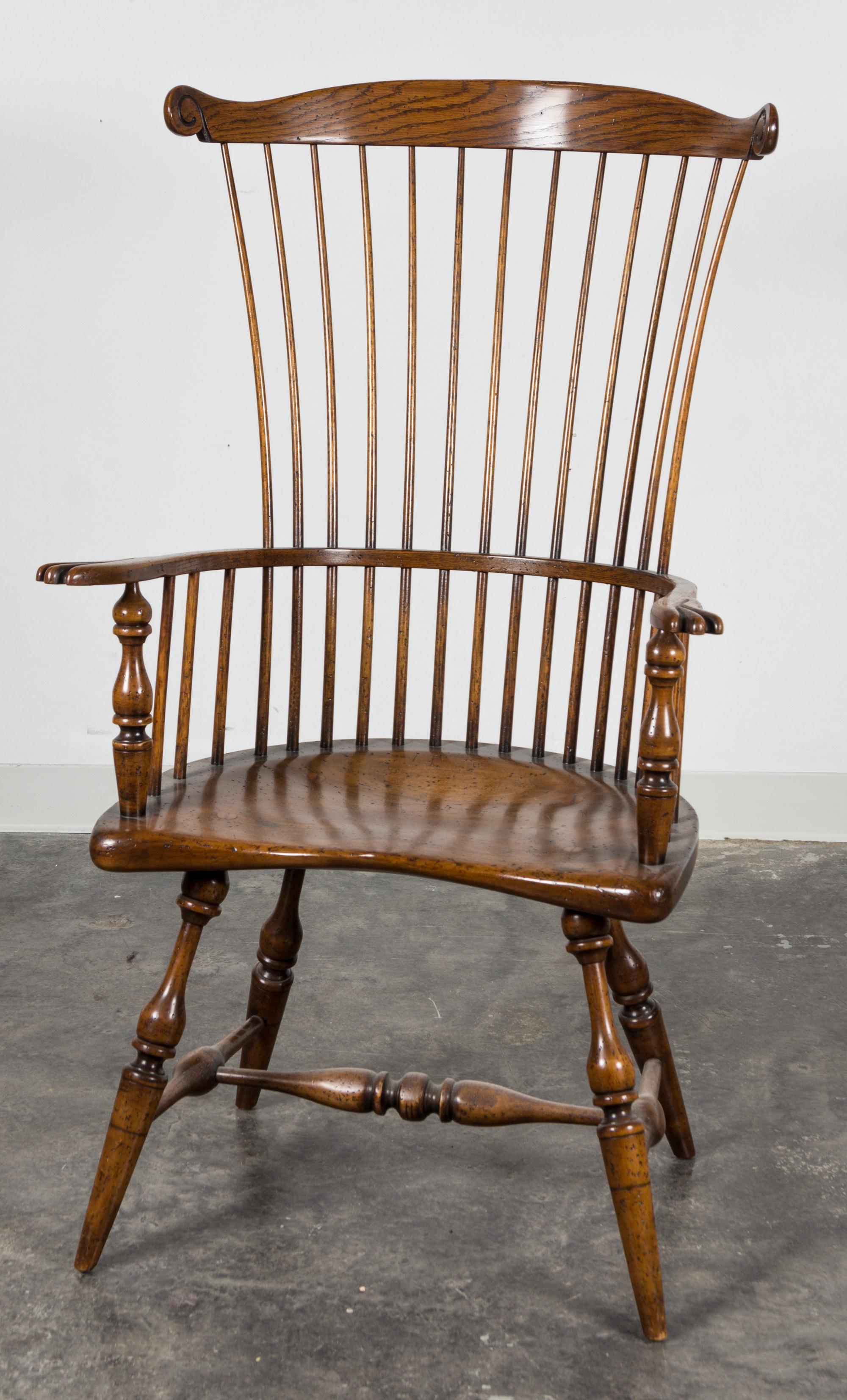 An American Oak Comb-Back Windsor Chair Height 46 1/2 inches. — MODERN
