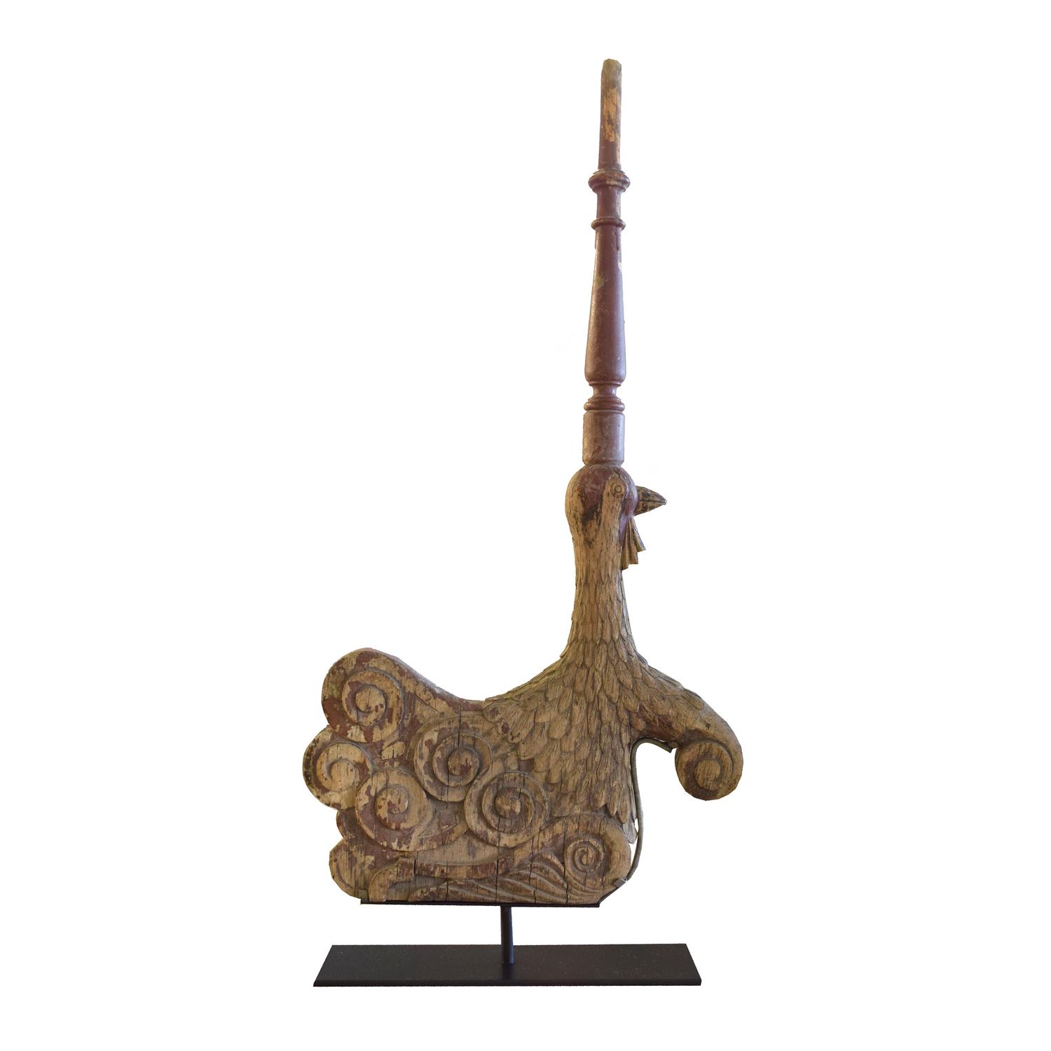 A Carved Wood Stair Baluster from the McCormick Mansion, Chicago, IL. 13.5" W x 3" D x 28.5" H — United States, Circa 1883