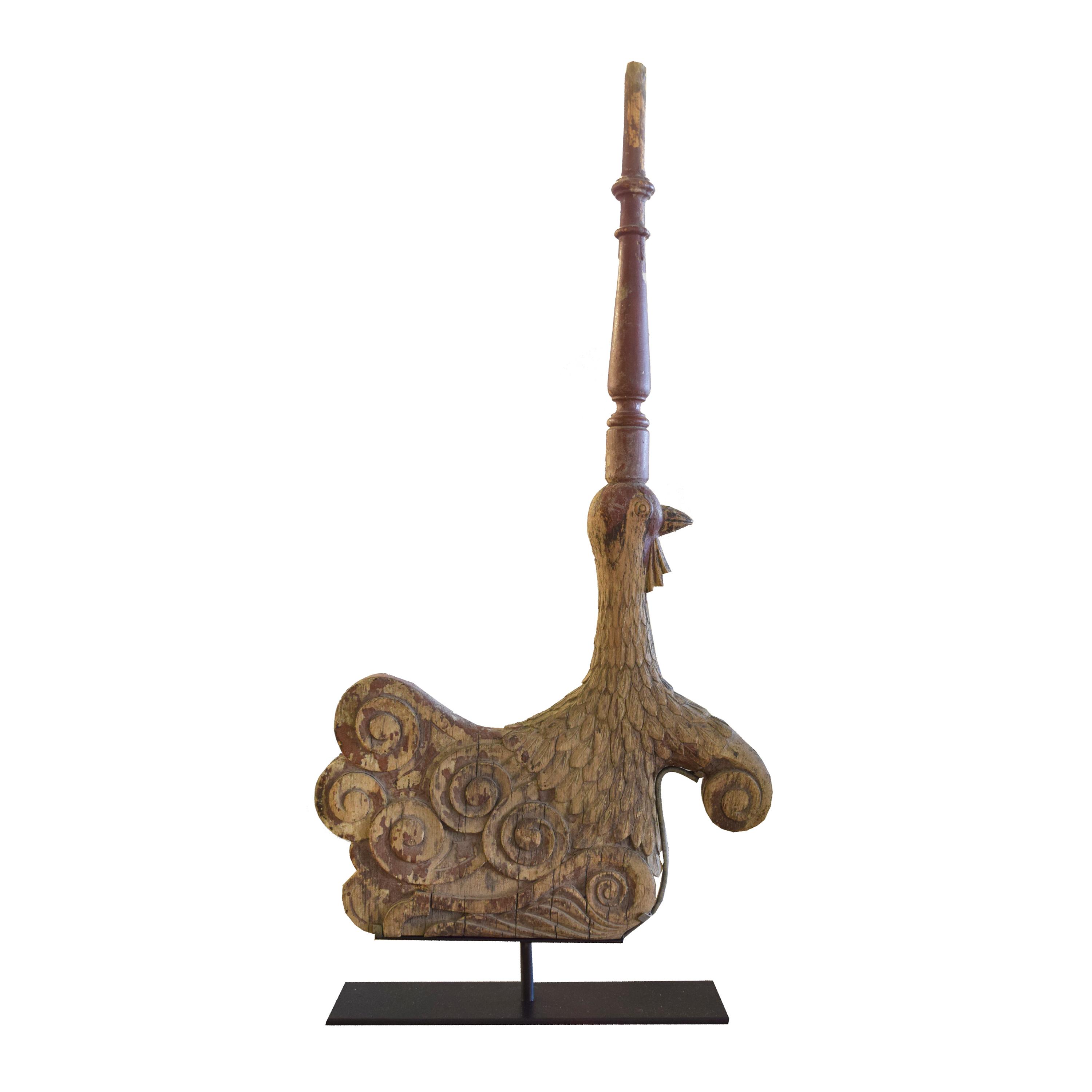 A Carved Wood Stair Baluster from the McCormick Mansion, Chicago, IL. 13.5" W x 3" D x 28.5" H — United States, Circa 1883