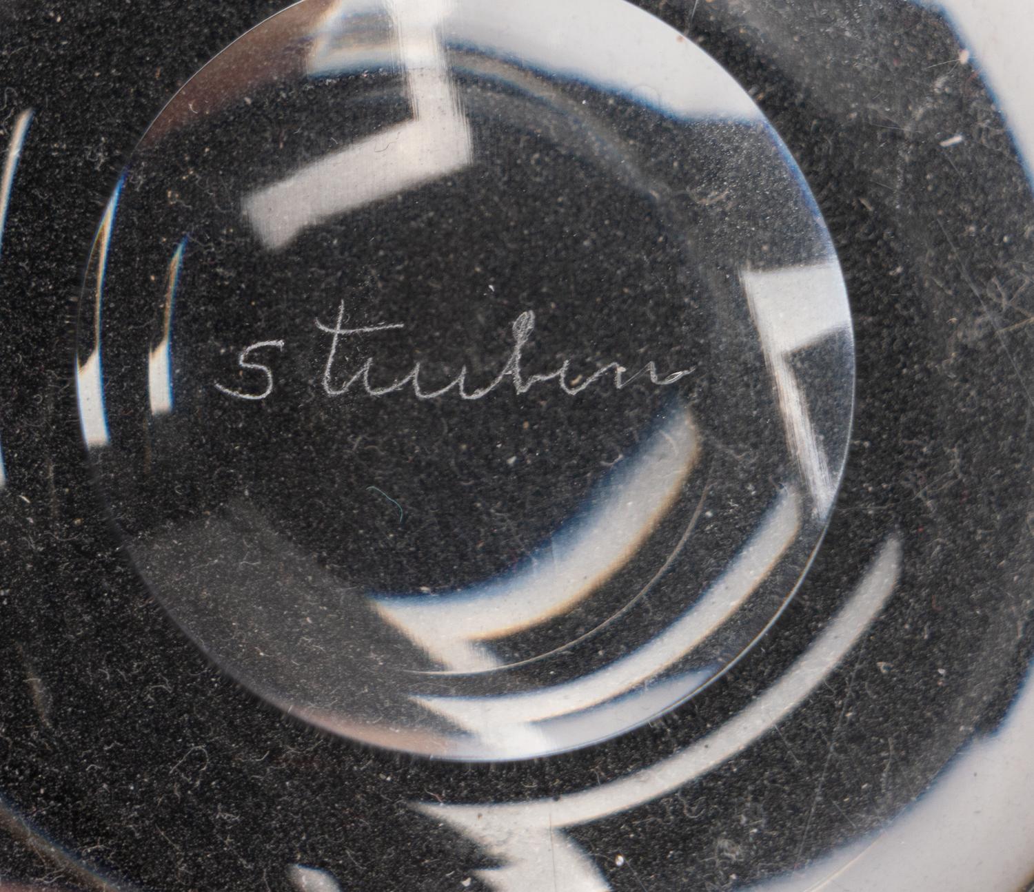 Two Steuben Glass Table Articles