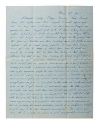 [WESTWARD EXPANSION]. Letter describing the Oregon Territory and settler hardships, 1853.