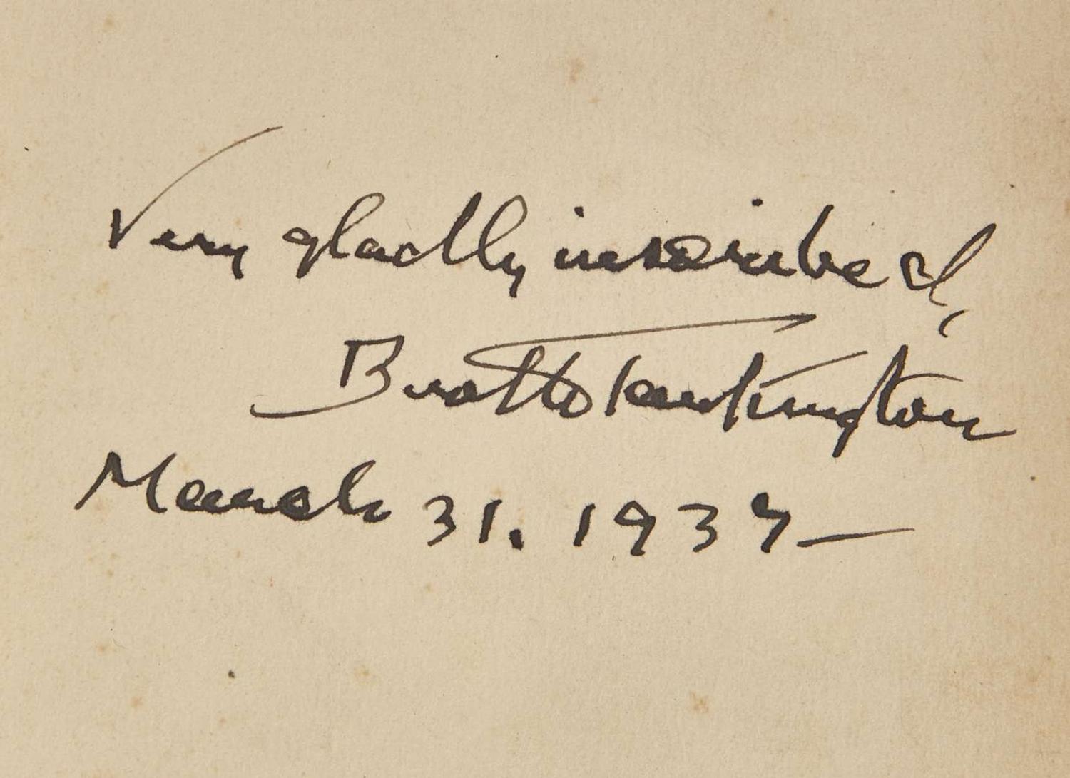 [Literature] Tarkington, Booth: Group of 4 Inscribed First Editions