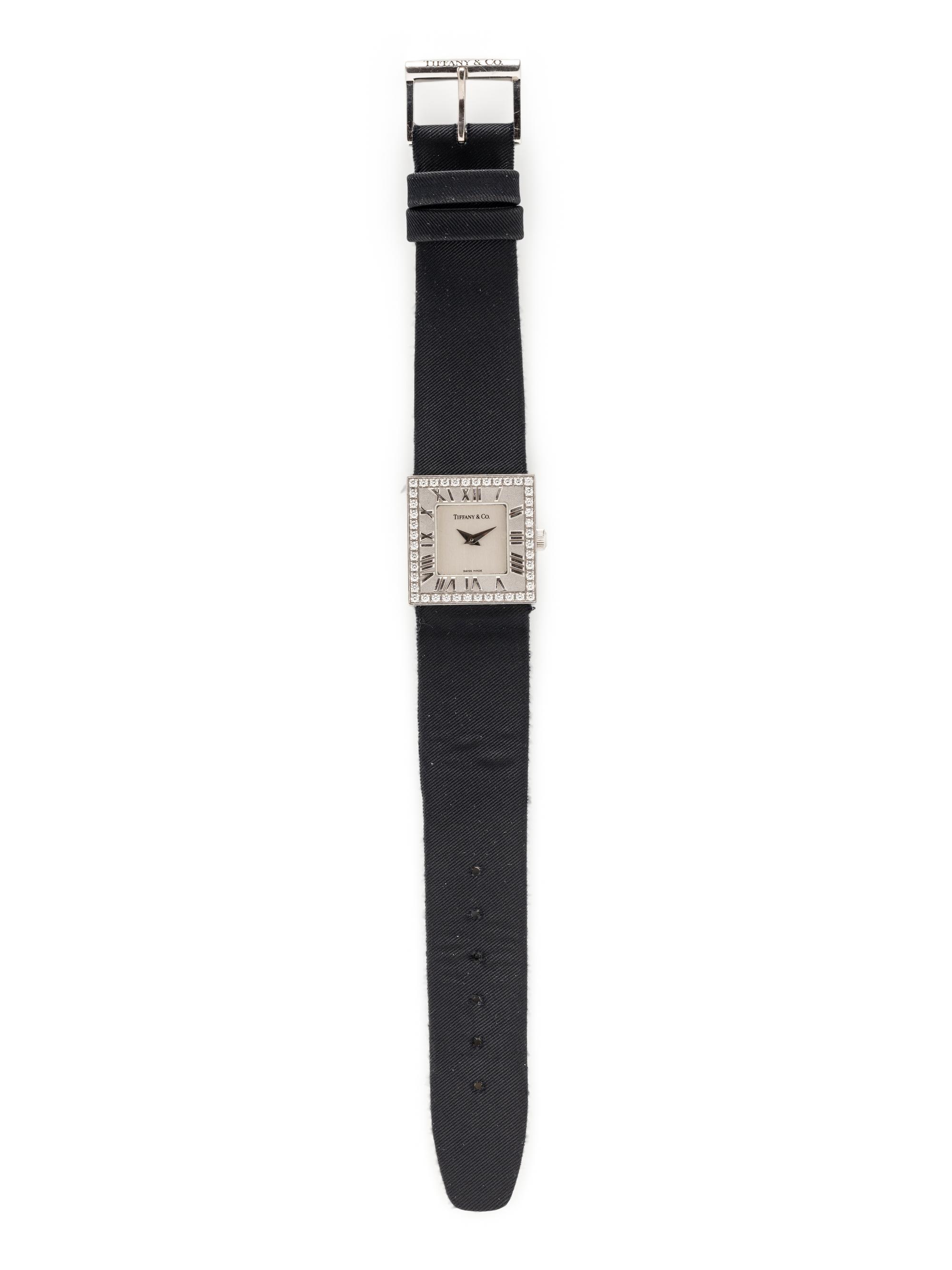 TIFFANY & CO., WHITE GOLD AND DIAMOND 'ATLAS' WATCH