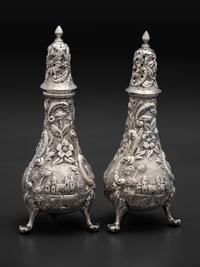 Seven American Repousse Silver Table Articles