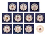 A Set of Twelve Dresden Porcelain Cabinet Plates