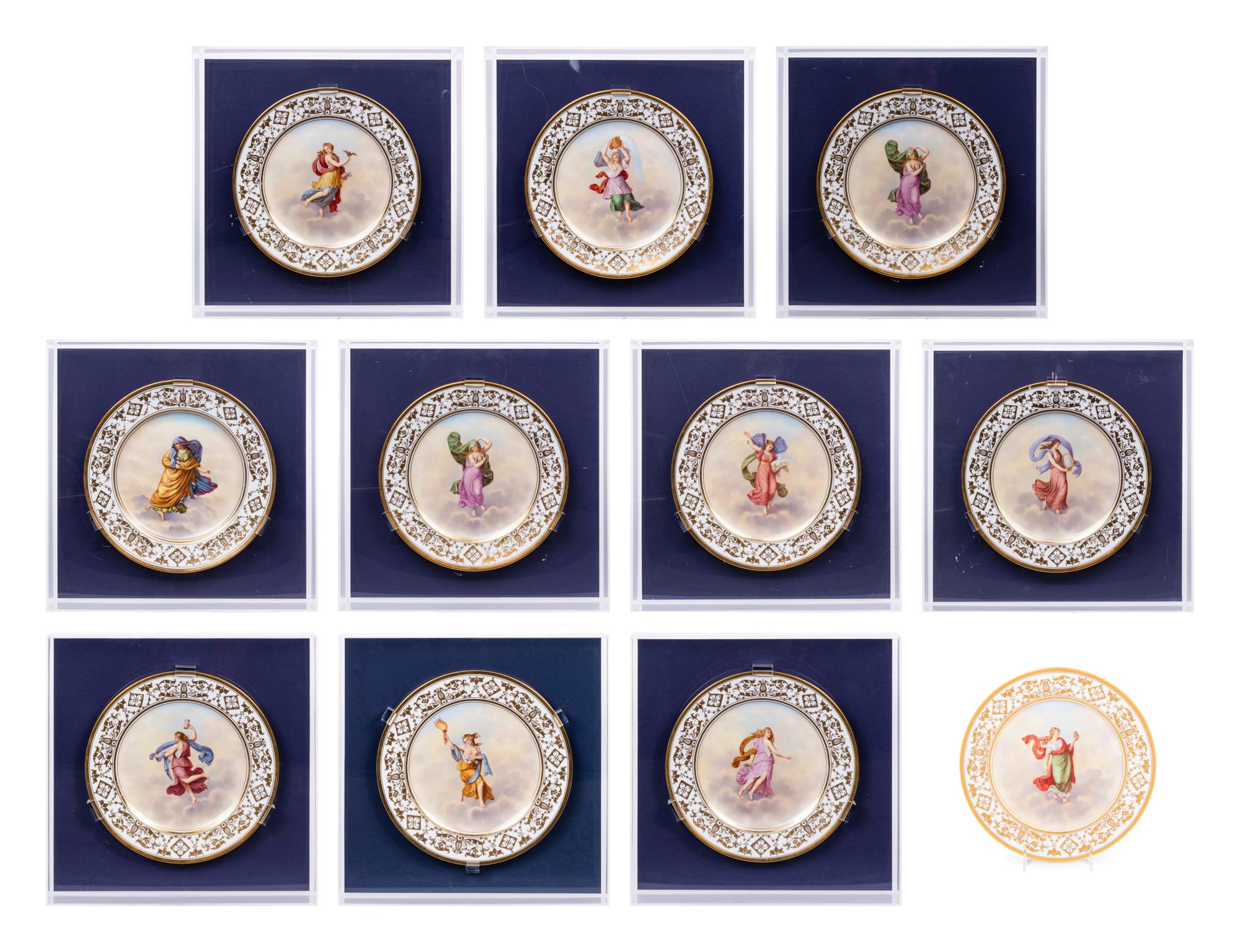 A Set of Twelve Dresden Porcelain Cabinet Plates