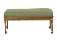 A Louis XVI Style Giltwood Bench with Upholstered Seat