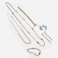 A Collection of Yellow Gold and Gemstone Jewelry
