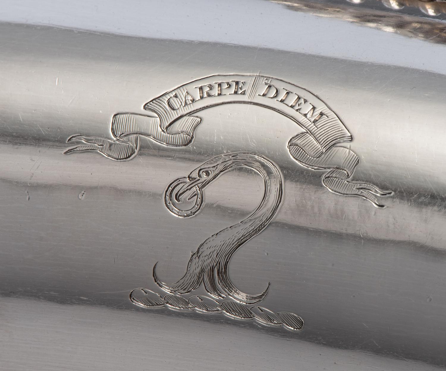 A Pair of English Silver-Plate Armorial Serving Dishes
