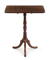 An American Mahogany Tilt-Top Tea Table Height 27 1/2 x width 23 3/4 x depth 27 1/2 inches. — 19TH CENTURY
