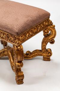 A Pair of Italian Baroque Style Giltwood Stools