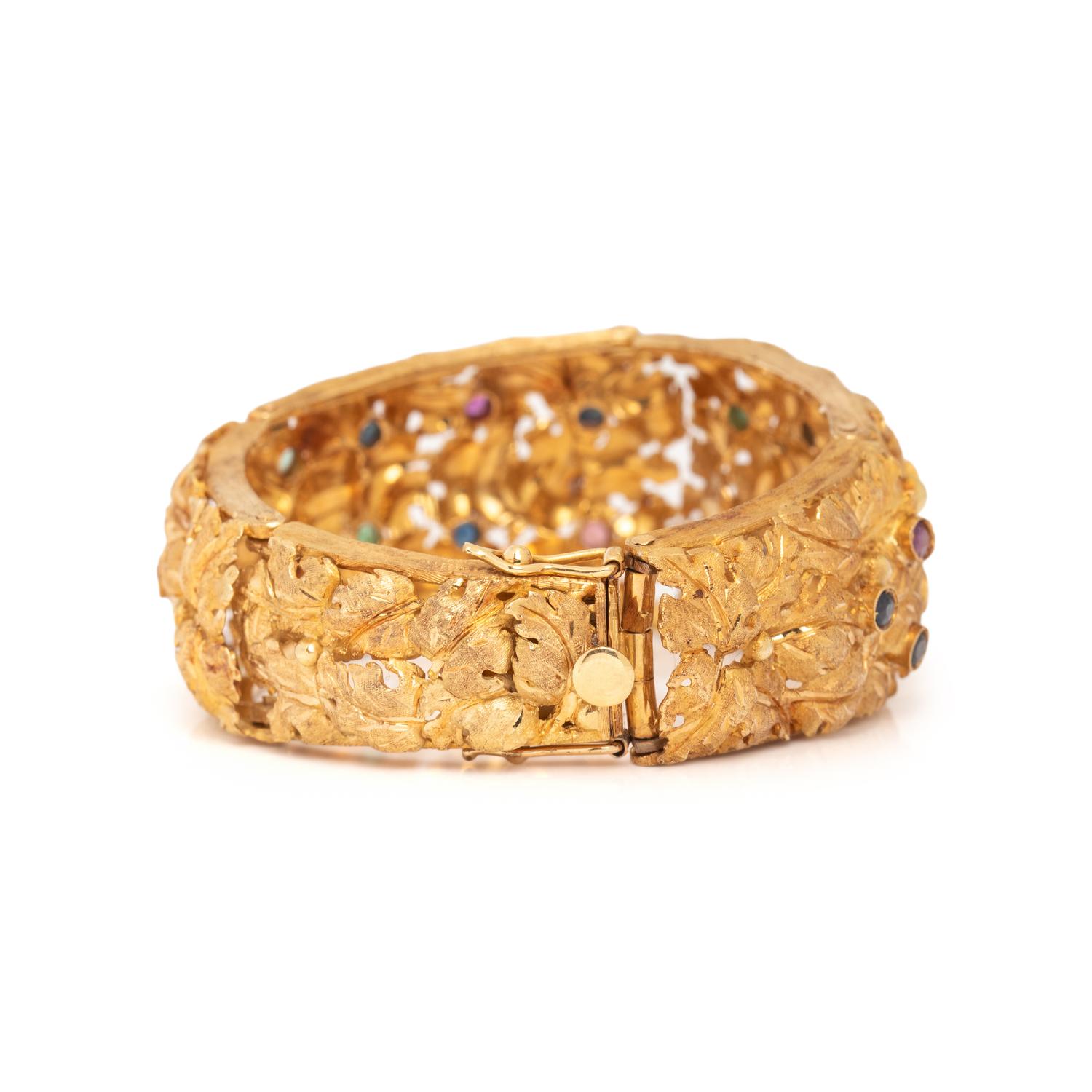 YELLOW GOLD AND MULTIGEM BRACELET