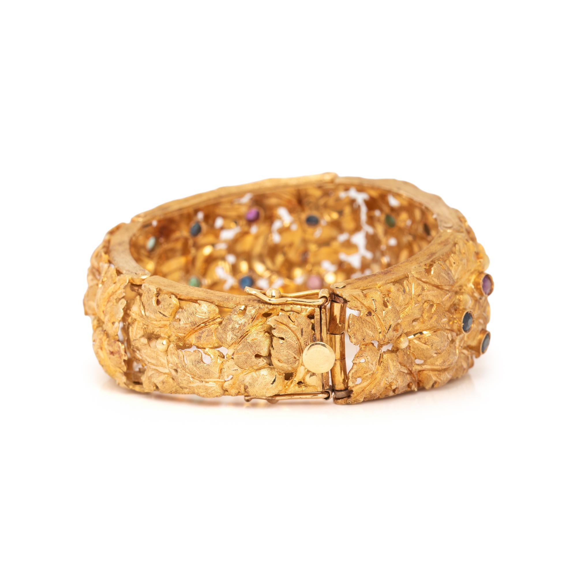 YELLOW GOLD AND MULTIGEM BRACELET