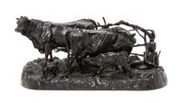 A Russian Cast Iron Figural Group, 19TH CENTURY, Width 14 inches. — 19TH CENTURY,