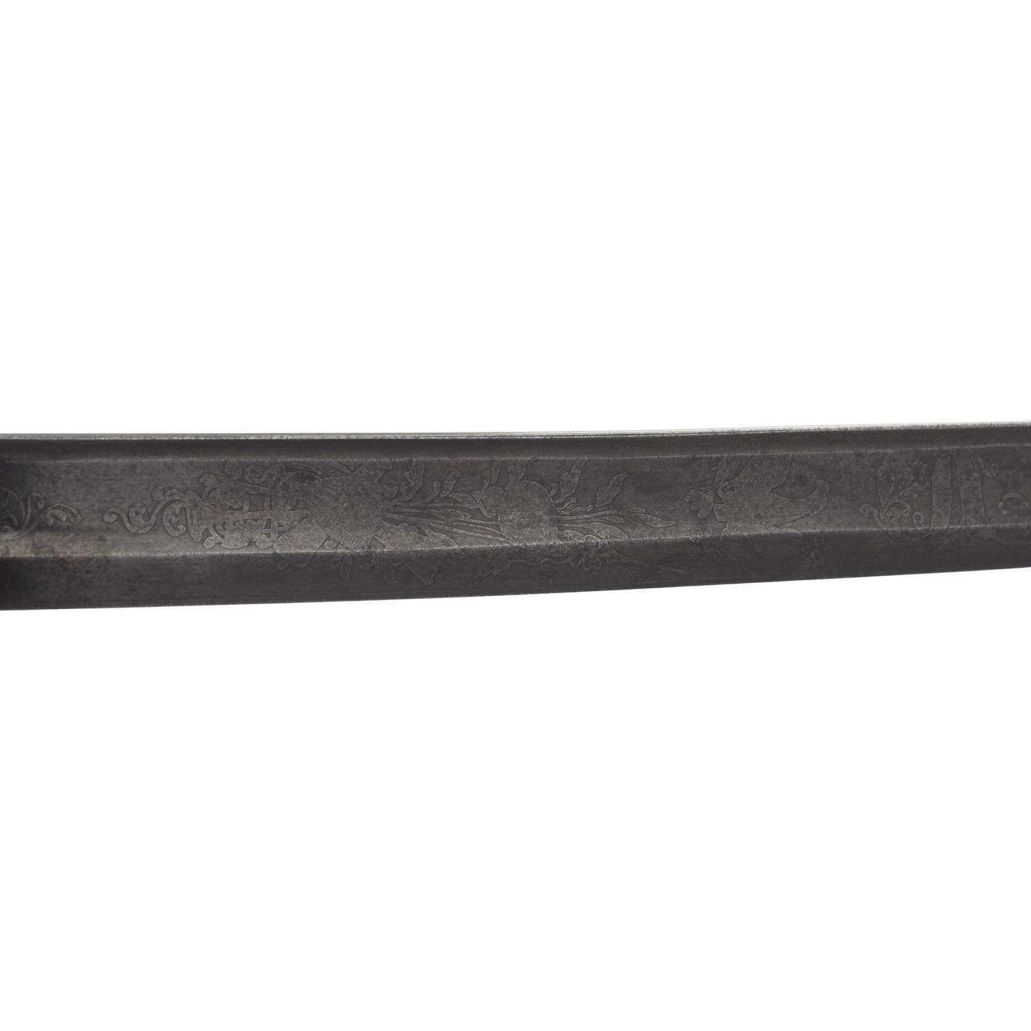 Ames Model 1850 Foot Officer's Sword with Scabbard Throat Inscribed to Captain Samuel Hubbard from the National Blues