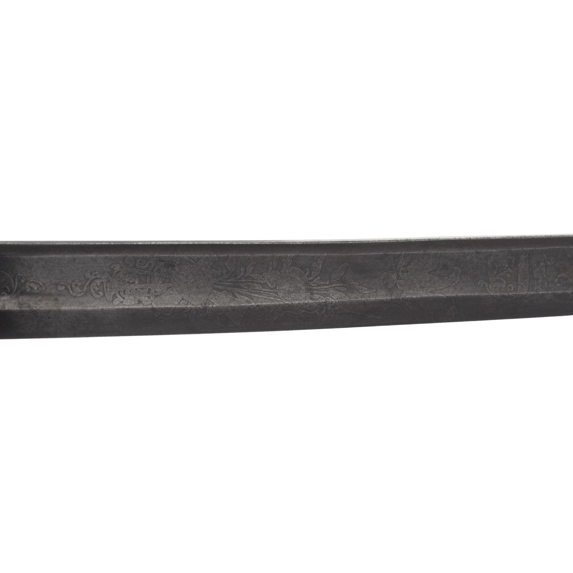 Ames Model 1850 Foot Officer's Sword with Scabbard Throat Inscribed to Captain Samuel Hubbard from the National Blues