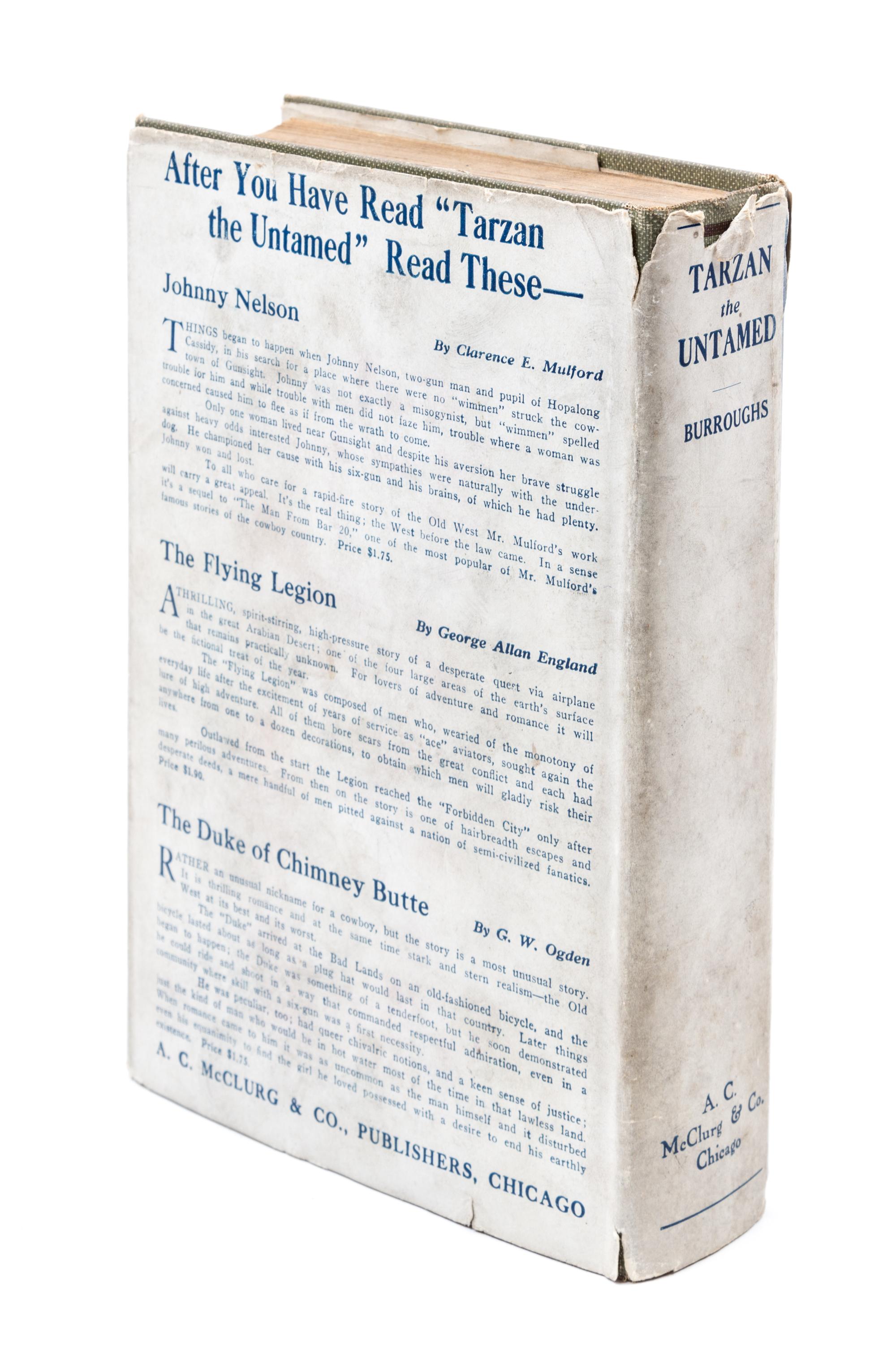BURROUGHS, EDGAR RICE. Tarzan the Untamed. Chicago, 1920. First edition.