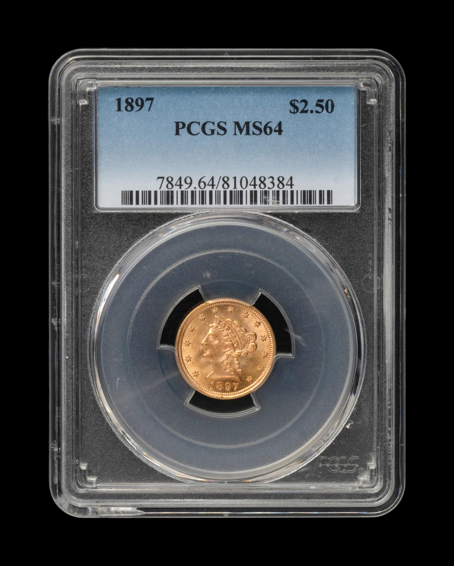 An 1897 Liberty Head $2.50 Gold Coin (PCGS MS64)
