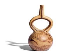 A Moche Fine Line Stirrup Vessel