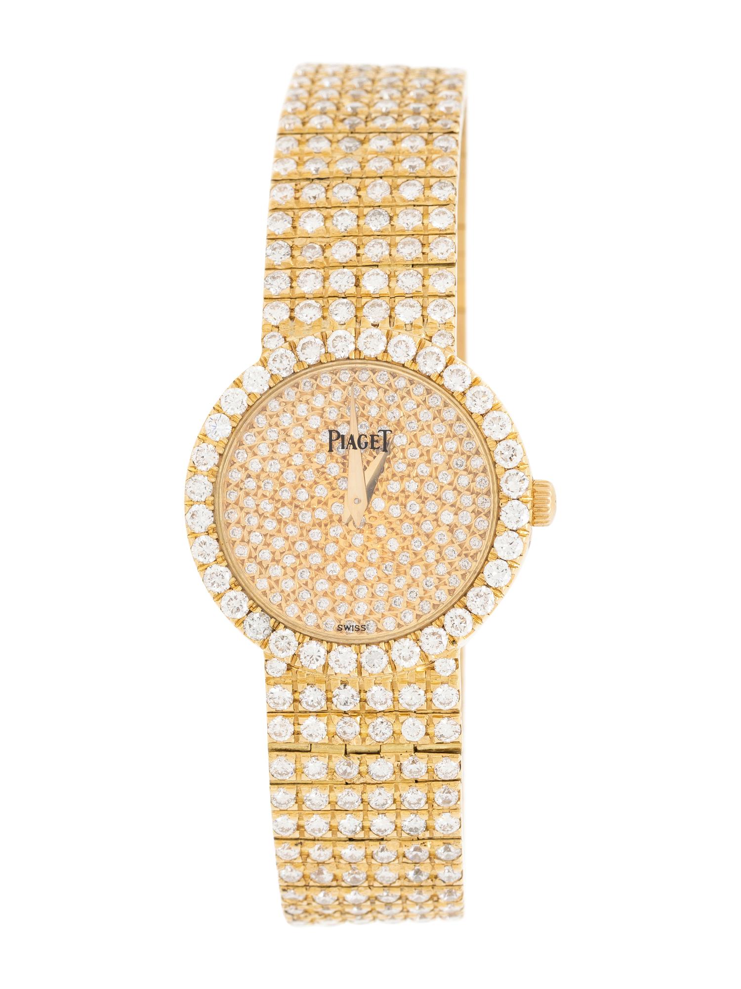PIAGET, REF. 4354 18K YELLOW GOLD AND FACTORY DIAMOND WATCH