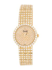 PIAGET, REF. 4354 18K YELLOW GOLD AND FACTORY DIAMOND WATCH