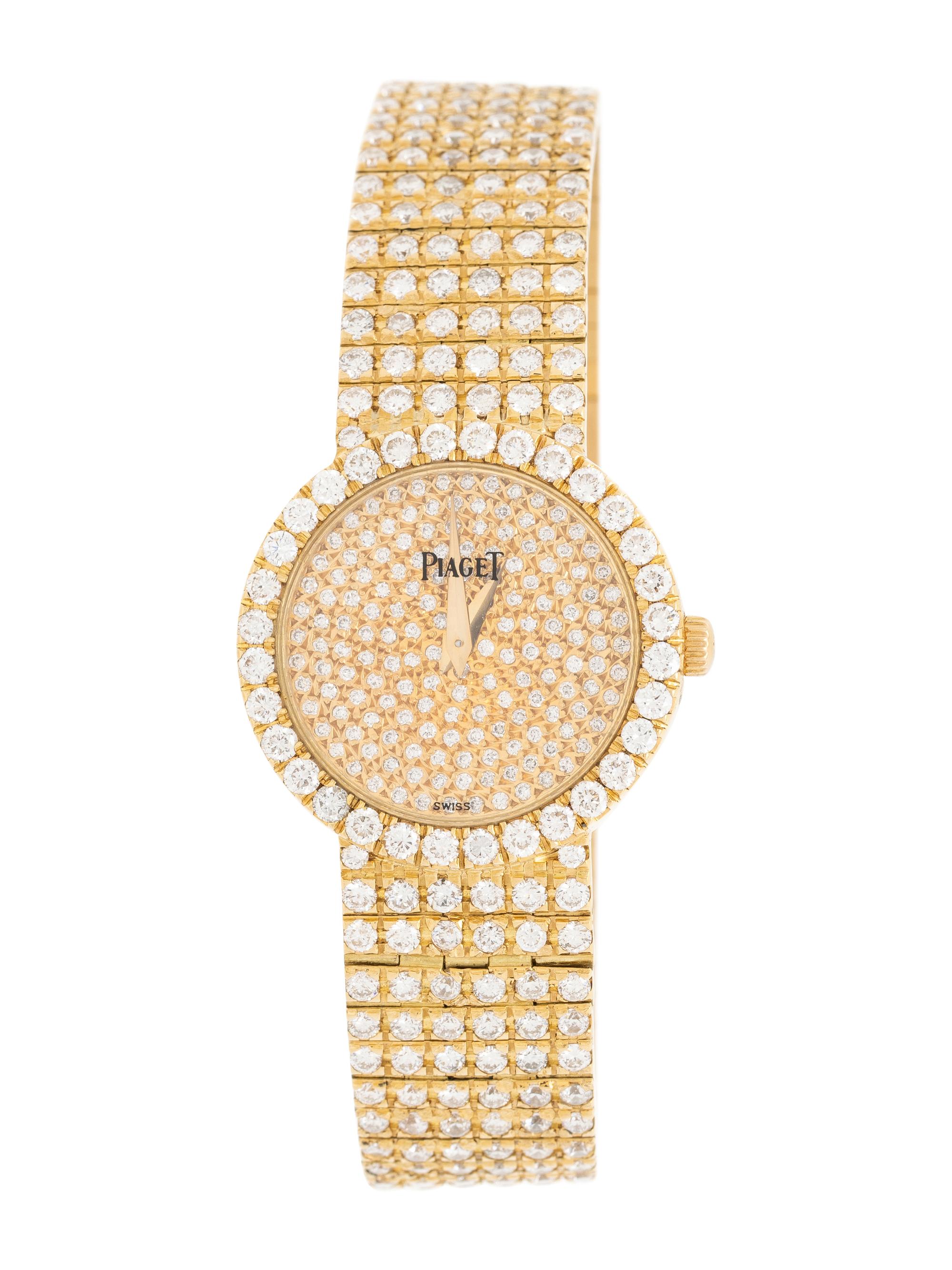 PIAGET, REF. 4354 18K YELLOW GOLD AND FACTORY DIAMOND WATCH