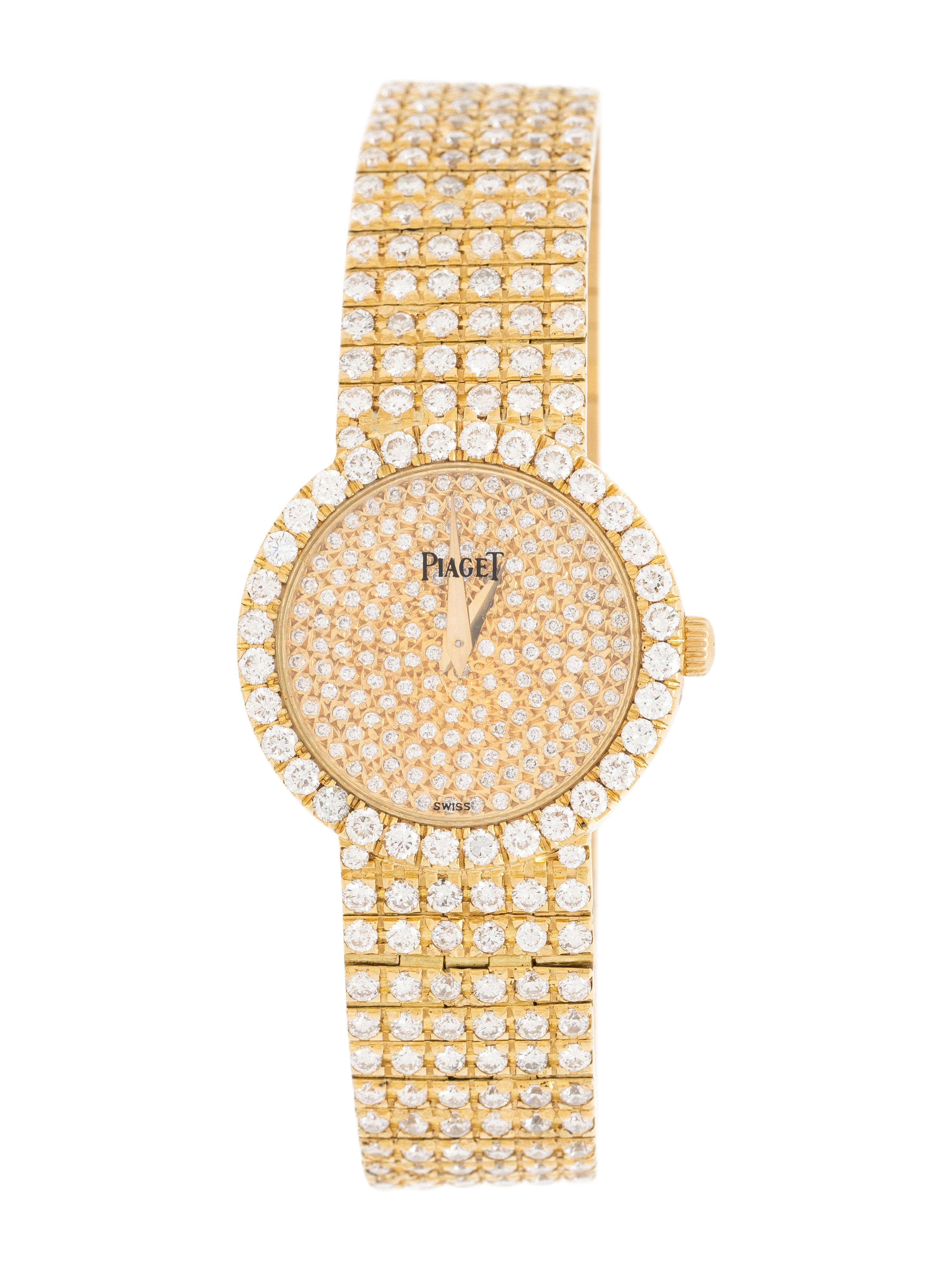 PIAGET, REF. 4354 18K YELLOW GOLD AND FACTORY DIAMOND WATCH