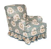 An English Chintz-Upholstered Easy Chair and Ottoman