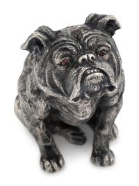 A Russian Silver Bulldog Figure