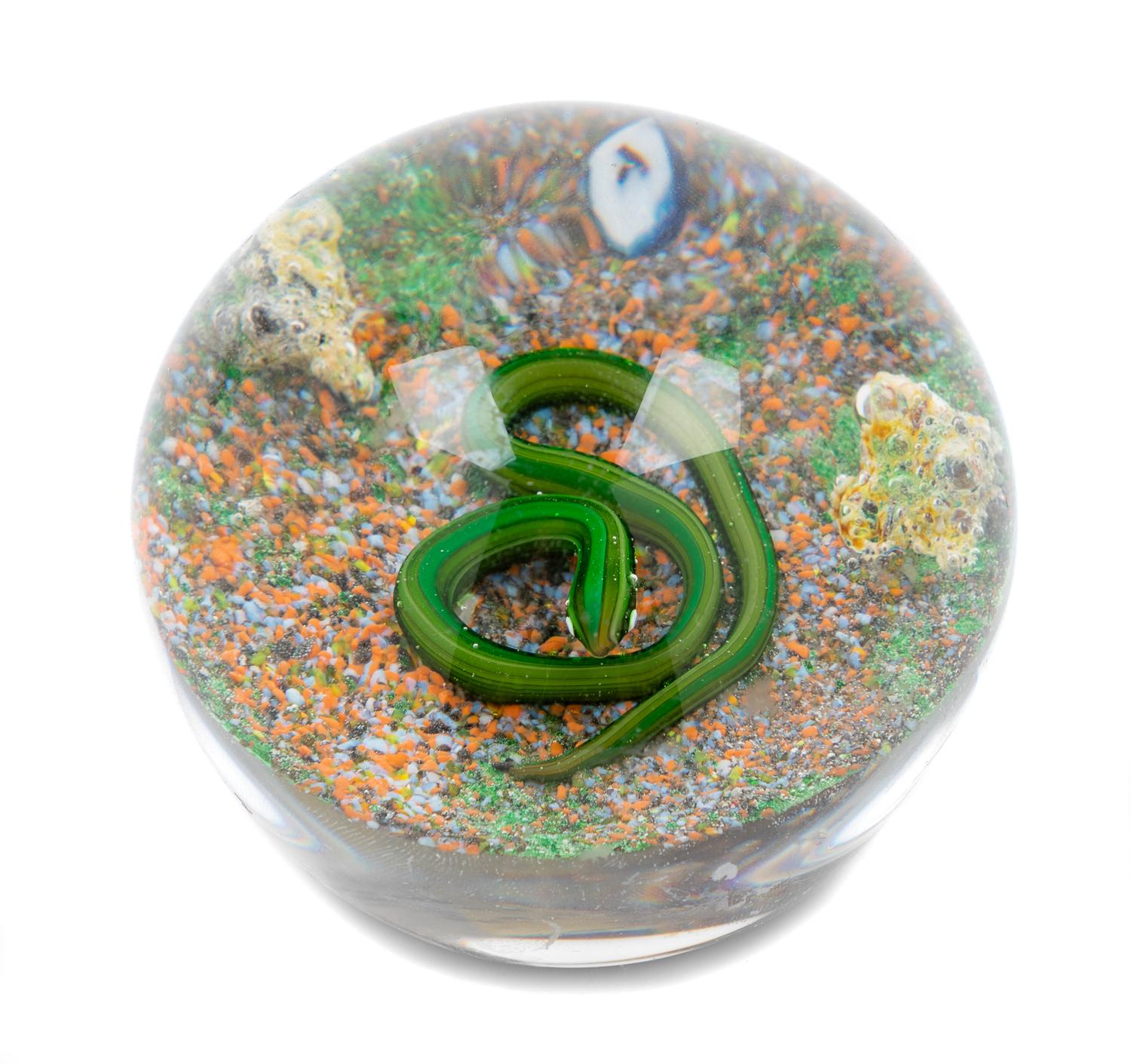 Del Tarsitano, (American, 20th Century), Paperweight with Snake Motif