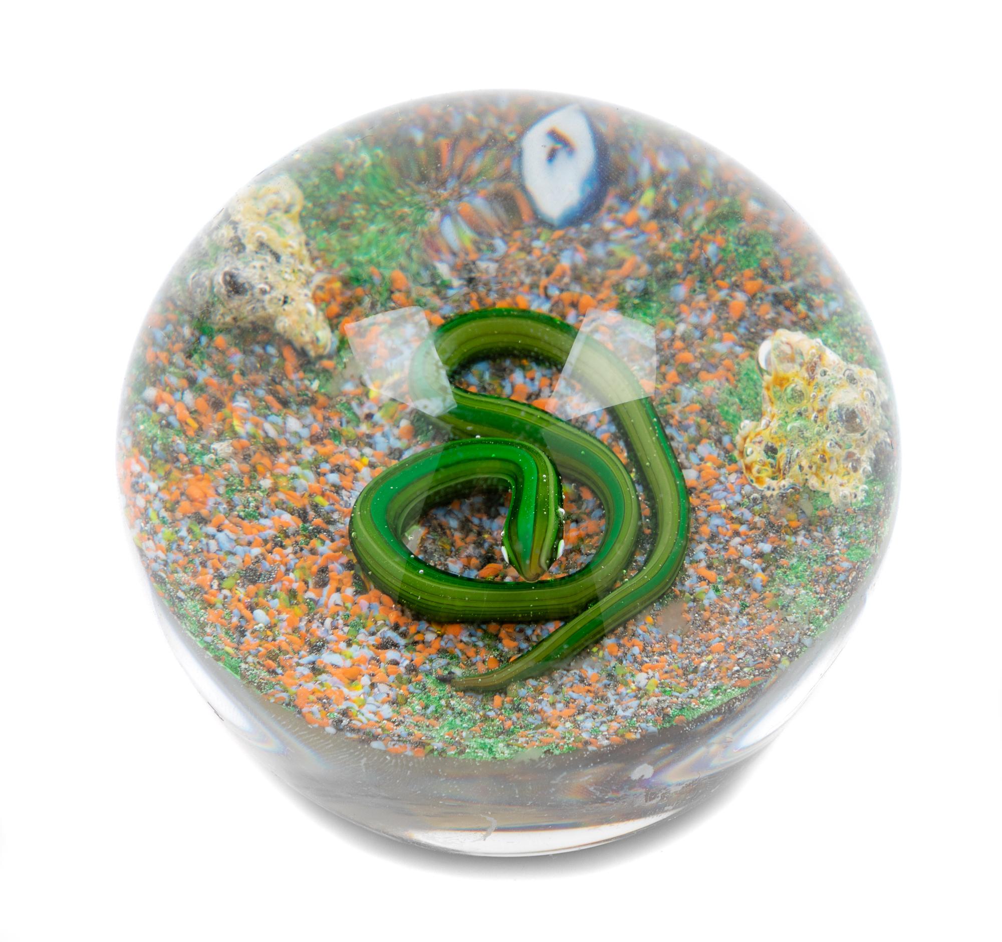 Del Tarsitano, (American, 20th Century), Paperweight with Snake Motif