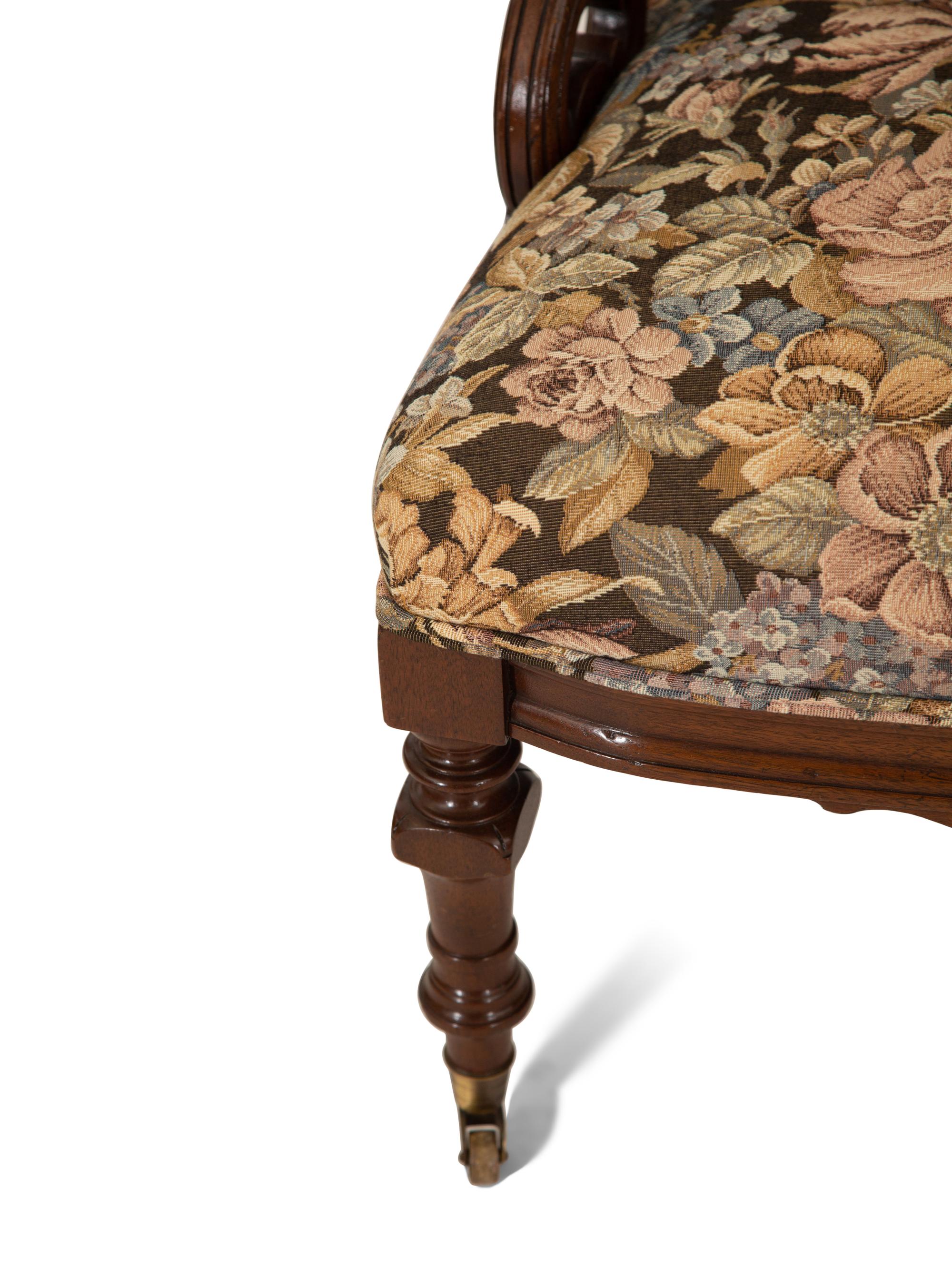 Two American Carved Mahogany Upholstered Chairs